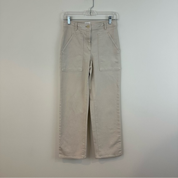 Wilfred Free Aritzia Beige Modern Utility Pant Denim Material Size 0 Women's - Picture 2 of 9
